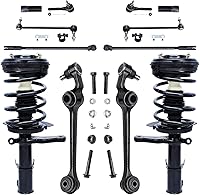 Vista 169 de Detroit Axle - Kit de puntales delanteros para Ford 2000-2004 Focus 2 puntales con muelle helicoidal 2 brazos de control inferiores con rótulas 2001