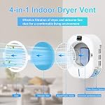 Kiss Core 4-in-1 Indoor Dryer Vent With Dehumidifier for Protect Furniture | Electric Dryer Kit Lint Trap Intelligent Temperature and Humidity Display apartments condos basements garages
