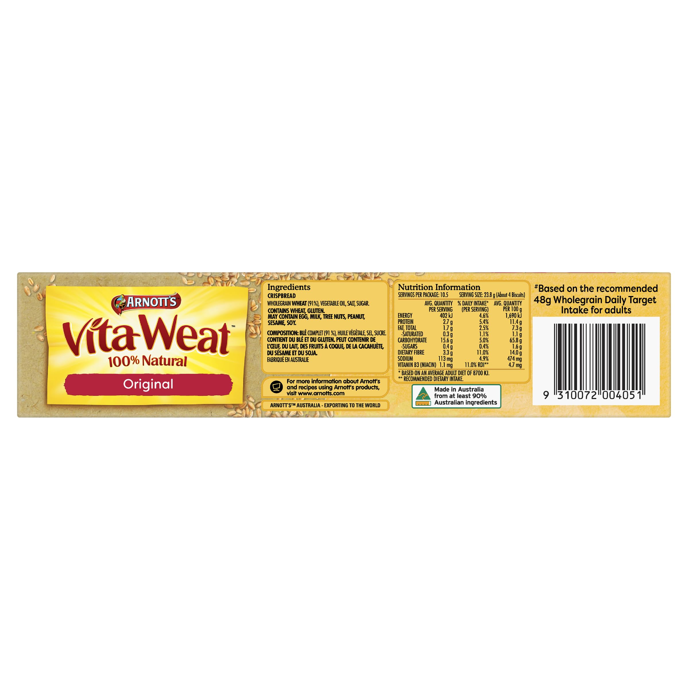 Australian - Arnott's Vita-weat Original 100% Natural 250g.
