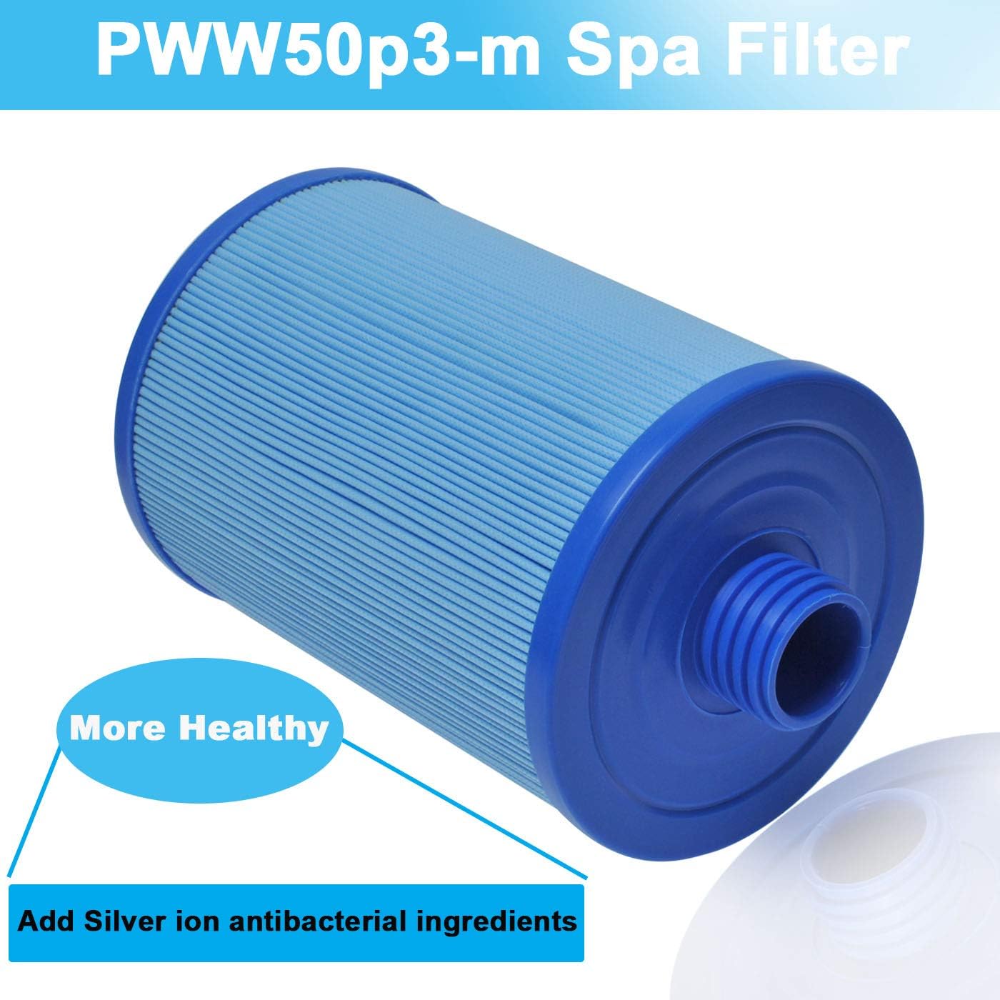 6CH-940 Spa Pool Filter, Compatible with Pl-eatco PWW50P3-M Un-icel 6CH-940Ra Fi-lbur FC-0359M Ab-er 03FIL1400 Wate-rways 817-0050, Replacement Filter for Hot Tubs, Pools and Inflatable Spas-2-Pack