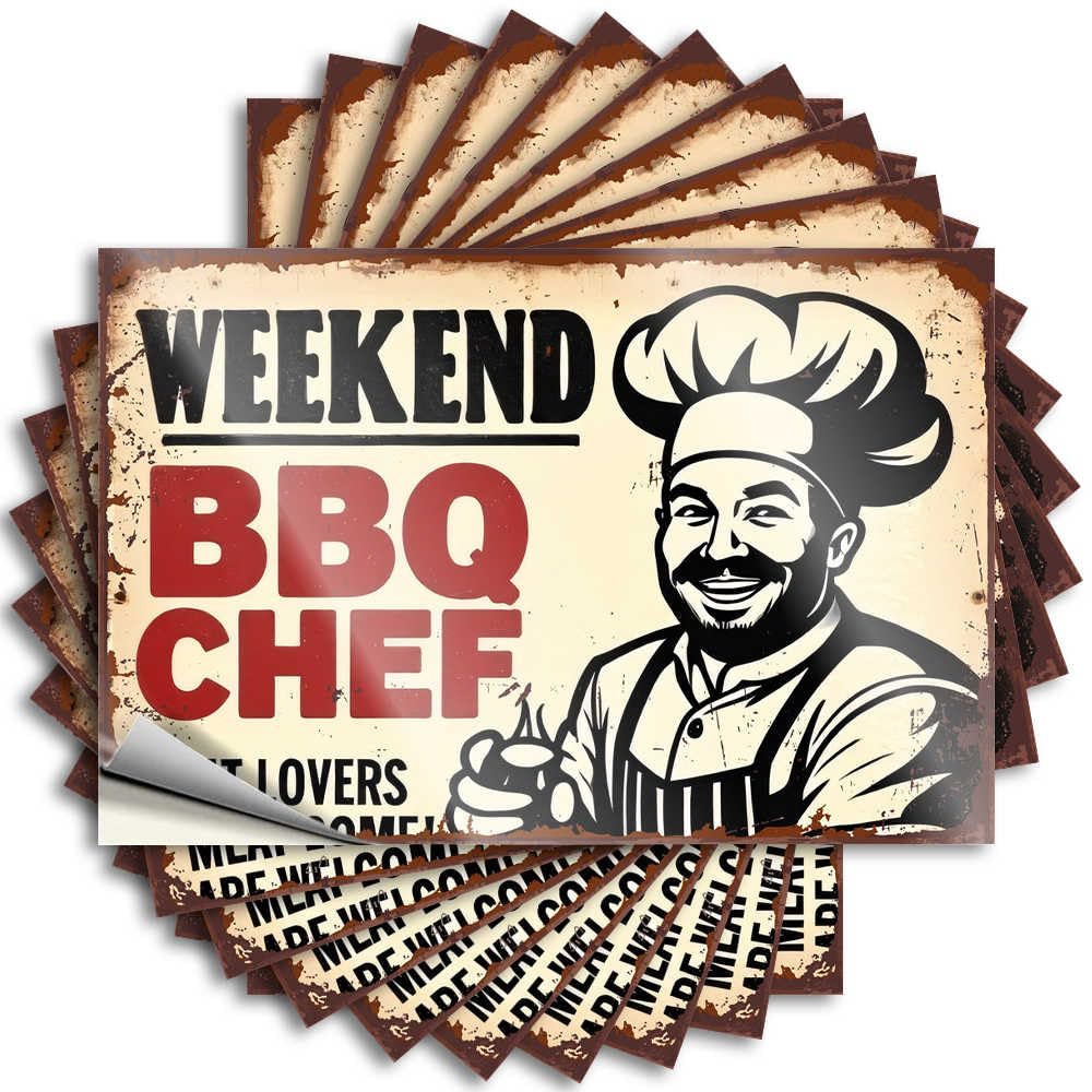 Sticker Affirmation, Halloween Laptop Weekend BBQ Chef: Meat Lovers Welcome! | Teens Stuff(12X18CM)
