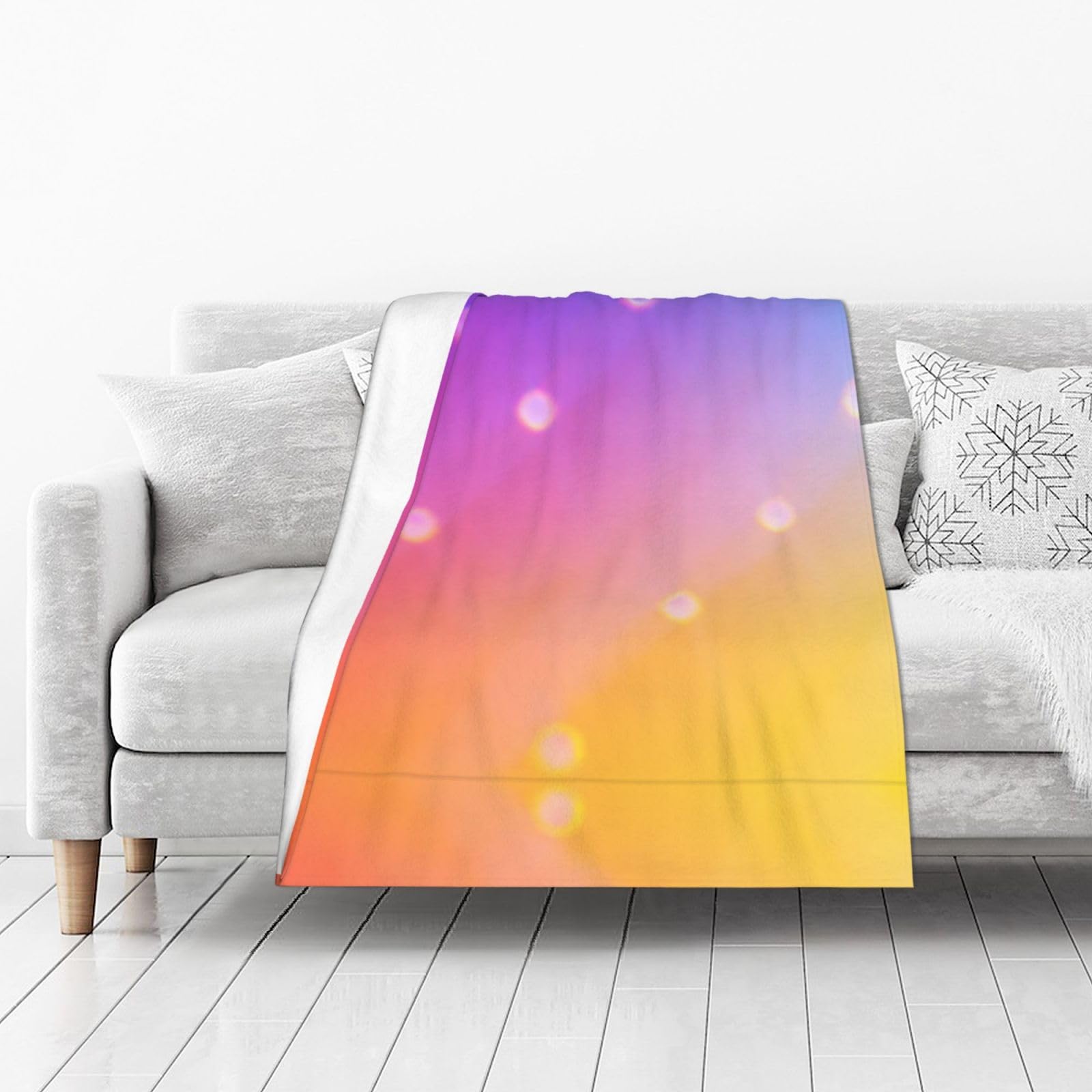 DUYIOKH Prism Dots Print Thick Throw Blanket, Blanket for Couch Bed Warm Travel Blanket for Camping Movie Night