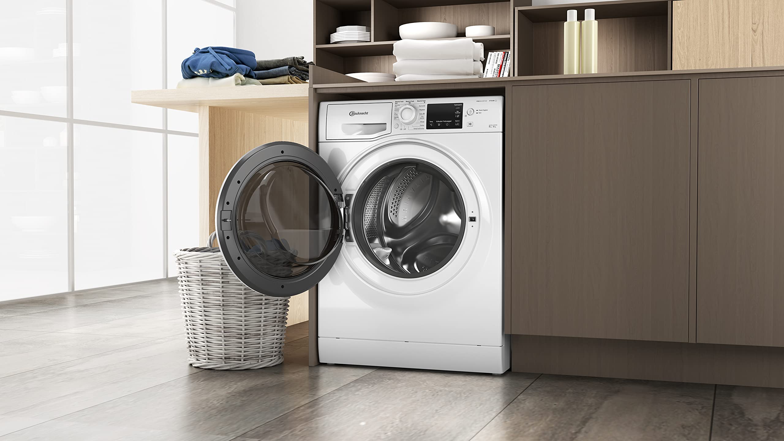 Bauknecht WT Eco Plus 86 43 N Waschtrockner 8/6 kg Active Care Wash & Dry Technologie PRO-Inverter Motor Weiß