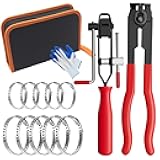 CV Boot Banding Tool - ATV CV Joint Axle Boot Clamp Pliers Tool, CV Axle Boot Clamp Kit With 10psc Crimp Bands - Ear Type Extension For Most Cars