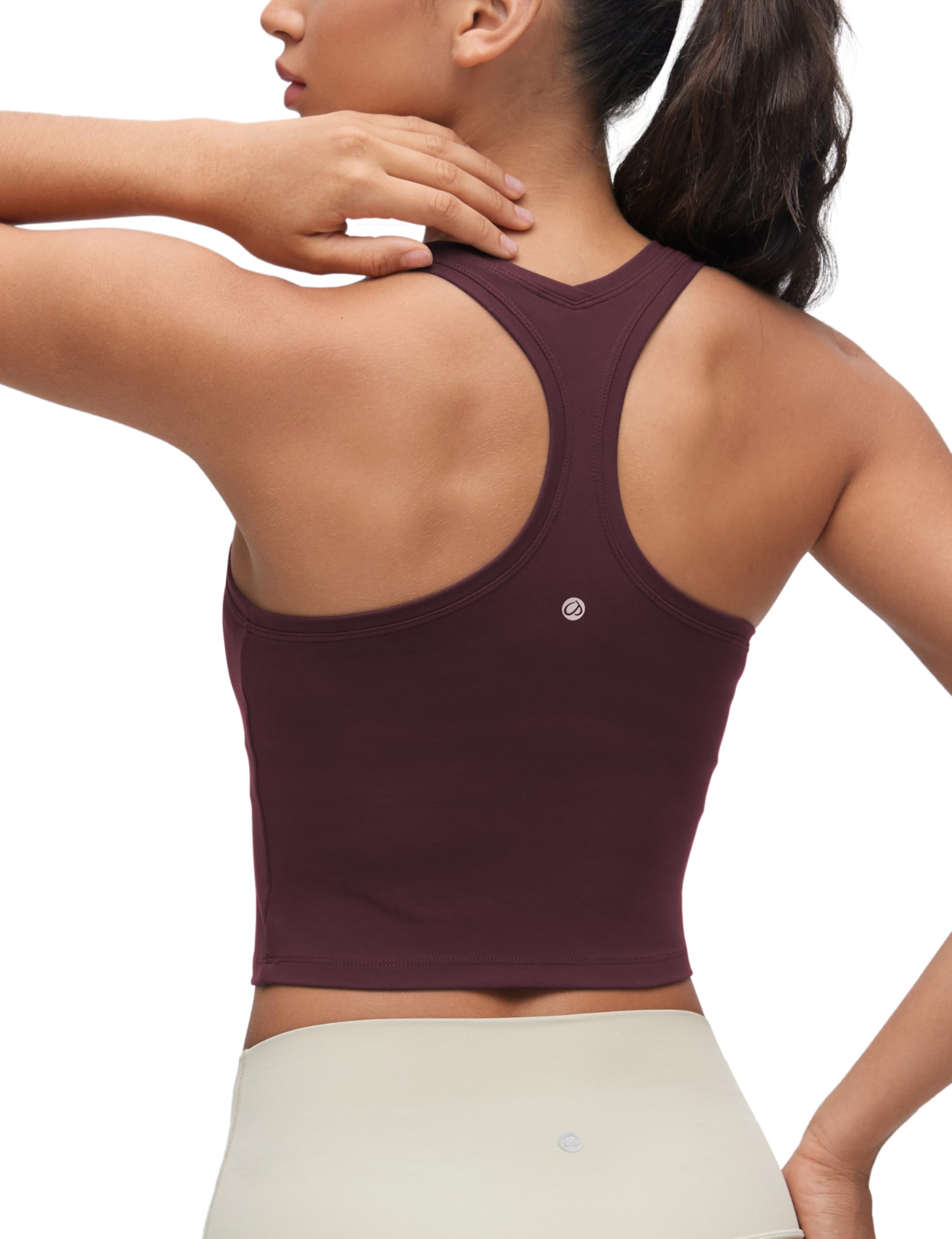 CRZ YOGA Womens Butterluxe Scoop Neck Yoga Tank Athletic Racerback Comfy Sleeveless Workout Casual Tight Crop Tops Ripe Plum 10