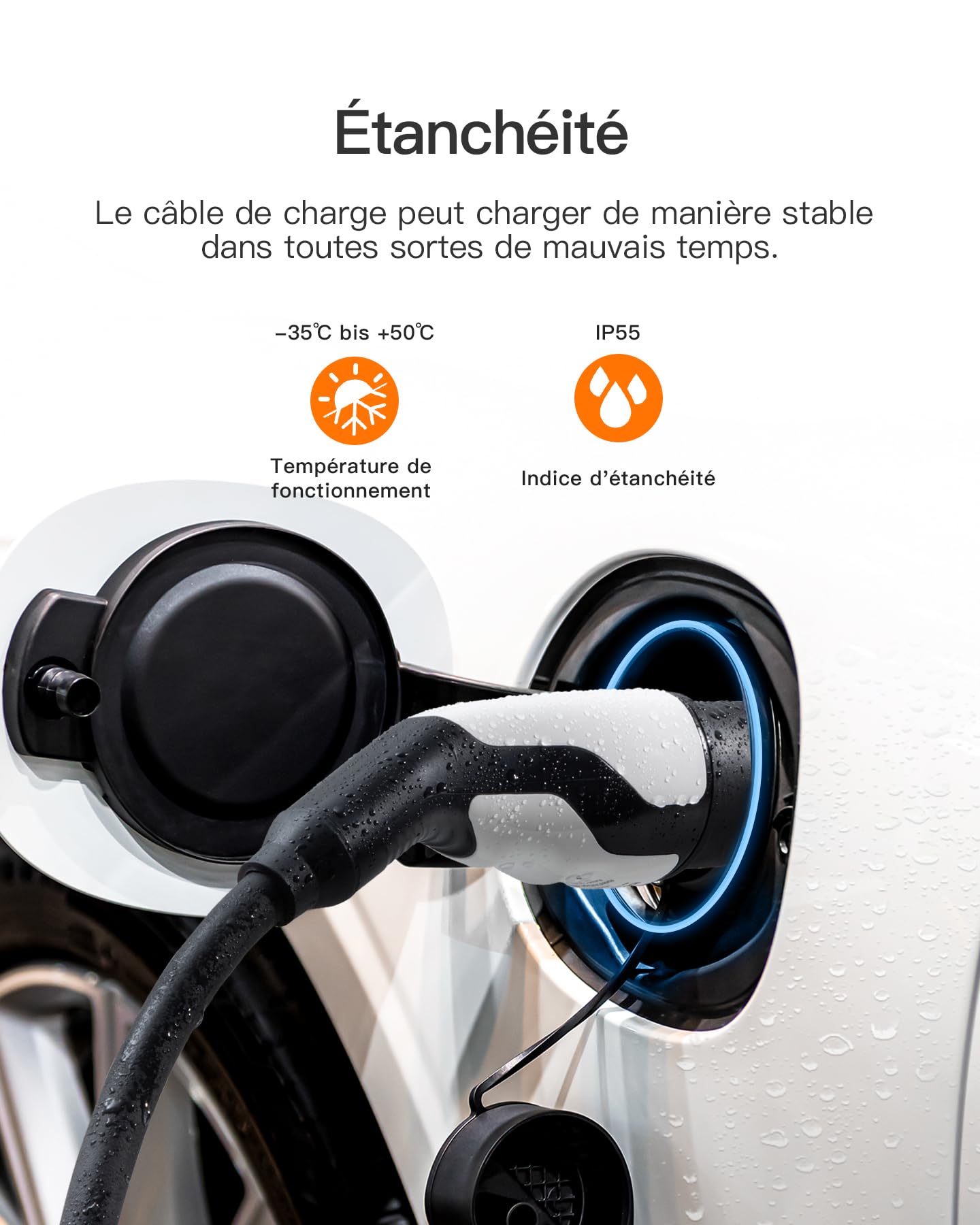 tomons Kabel do ładowania typu 2, 22 kW, 7 m, 32 A, 3-fazowy, samochód elektryczny typ 2 do EV/PHEV, typ 2 na typ 2 EV z torbą do przenoszenia i ściereczką z mikrofibry do modelu S/3/X/Y, ID.3, ID.4