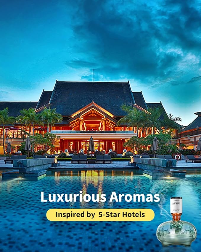 Difusor sin Agua con 12 Aceites Esenciales de Hotel, Difusor Nebulizador a Batería miniatura 2