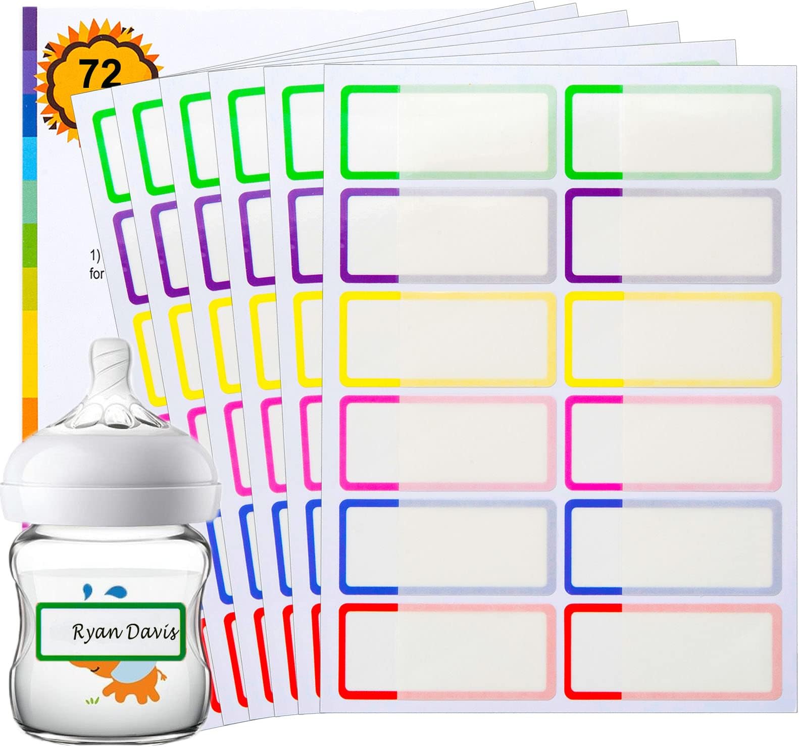 Baby Bottle Labels for Daycare Supplies, 128PCS Waterproof
