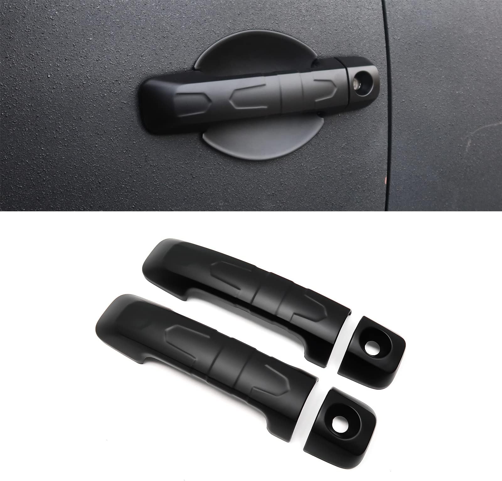 4pcs Black Car Exterior Door Handle Cover for Toyota FJ Cruiser XJ10 TRD Off Road 2007 2008-2019 2020 2021 2022, Side Body Door Trim