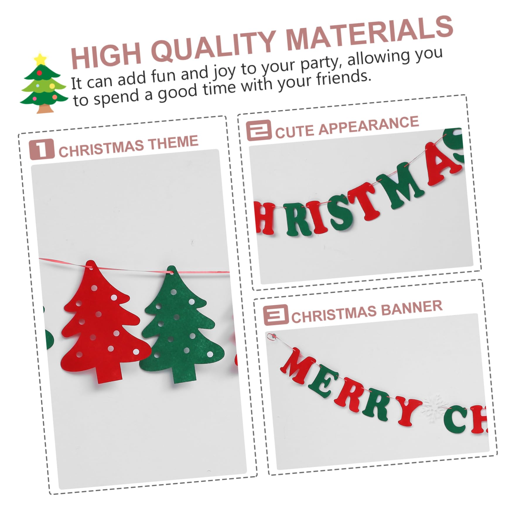 ibasenice 9pezzi Striscione Decorativo Di Natale Feltro Di Bandiere Con Lettere e Motivi Festivi Per Decorazioni Natalizie Casa Giardino e Feste Tema
