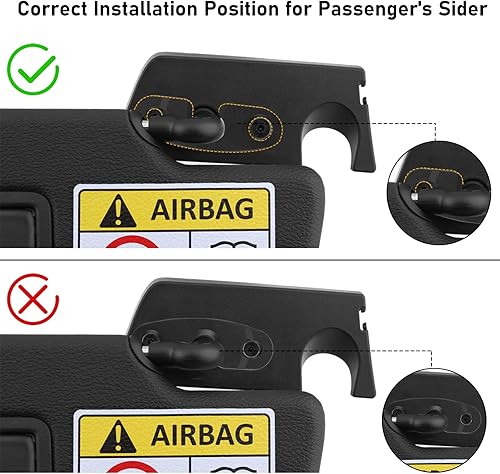 Miniatura 5 de Kit de reparación de visera solar de aleación de aluminio de alta calidad Clips de montaje de visera resistentes Compatibles con Jeep Wrangler JK