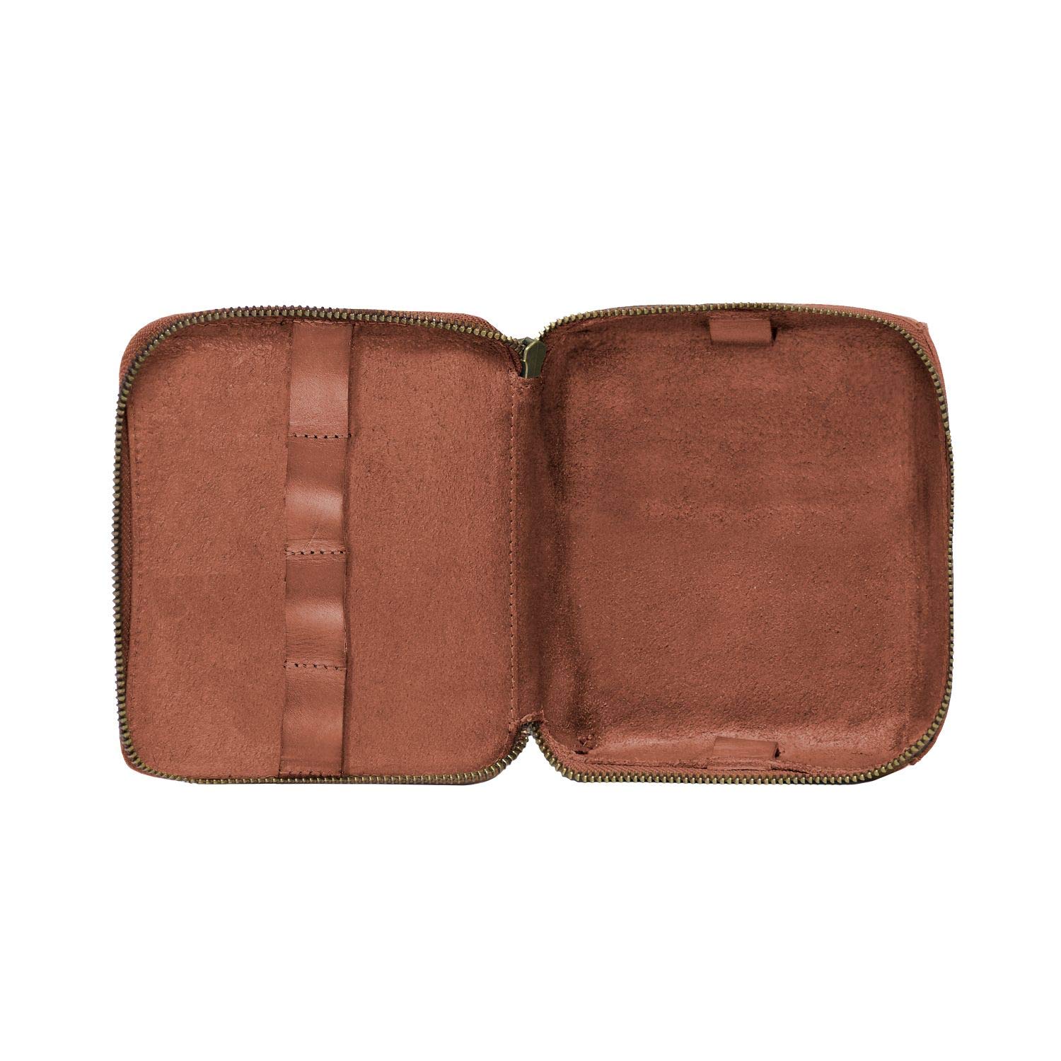 DRAKENSBERG Tech Kit S - Organizzatore di cavi e custodia da viaggio per cuffie e cavo di ricarica del telefono cellulare, realizzata a mano in qualità premium, 1L, vera pelle, marrone, DR00081