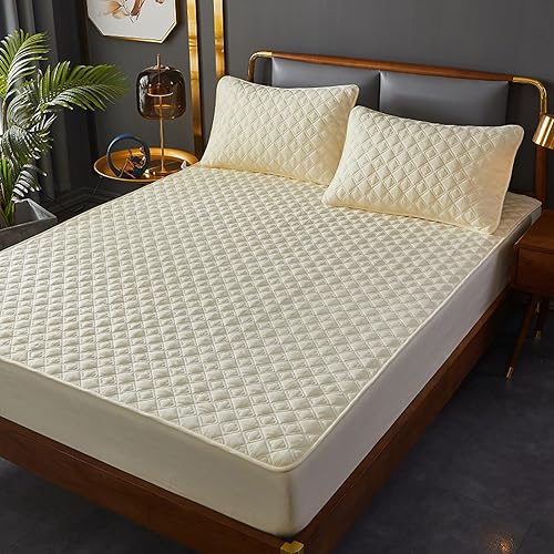 Sábana bajera ajustable de tamaño Queen con fundas de almohada, sábana bajera de bolsillo profundo, cálida para invierno, transpirable,