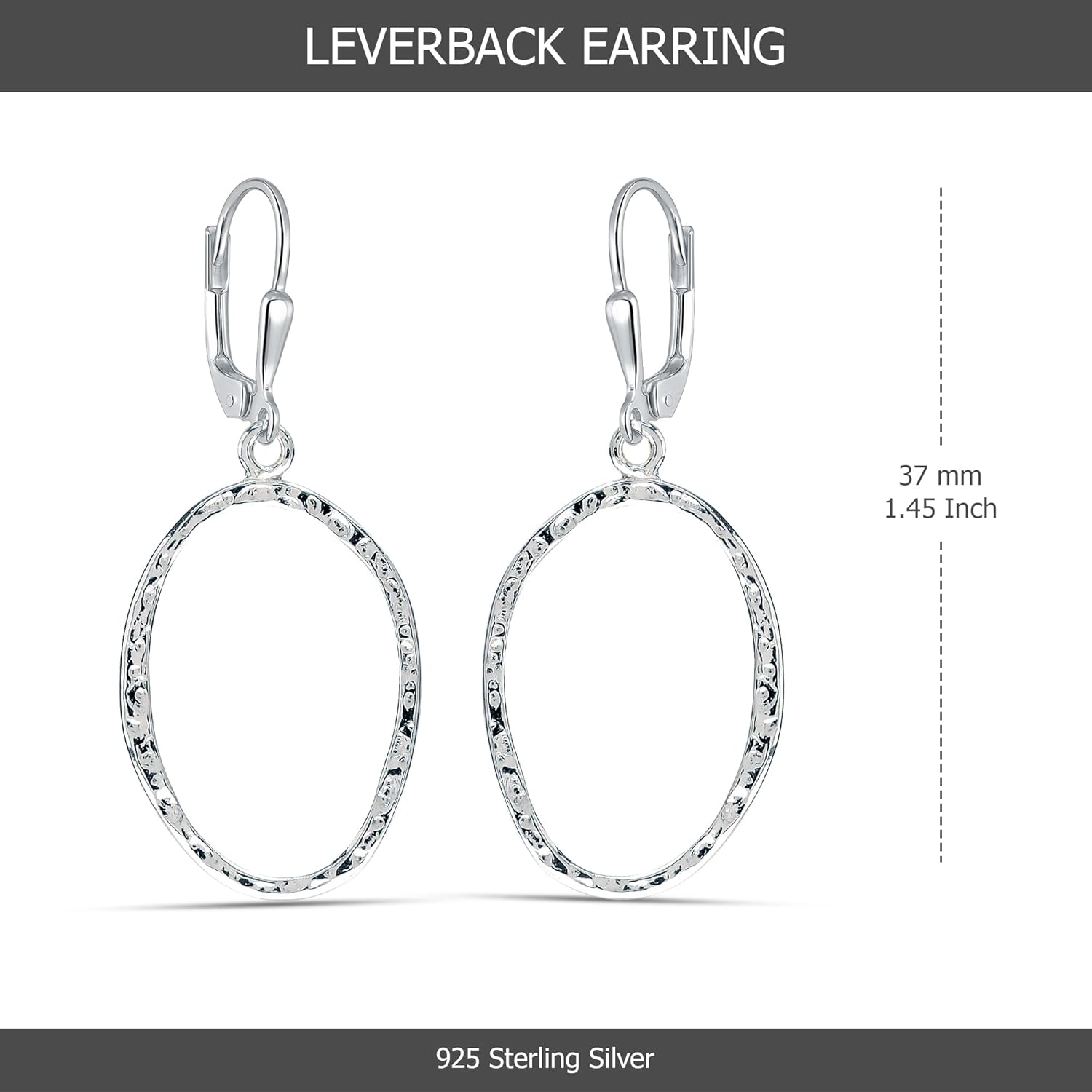 LeCalla 925 Sterling Silver Drop Earrings | Lever-Back Drop Earrings | Hypoallergenic Silver Teardrop Leverback Dangle Earring for Women Jewelry Gifts - Image 4