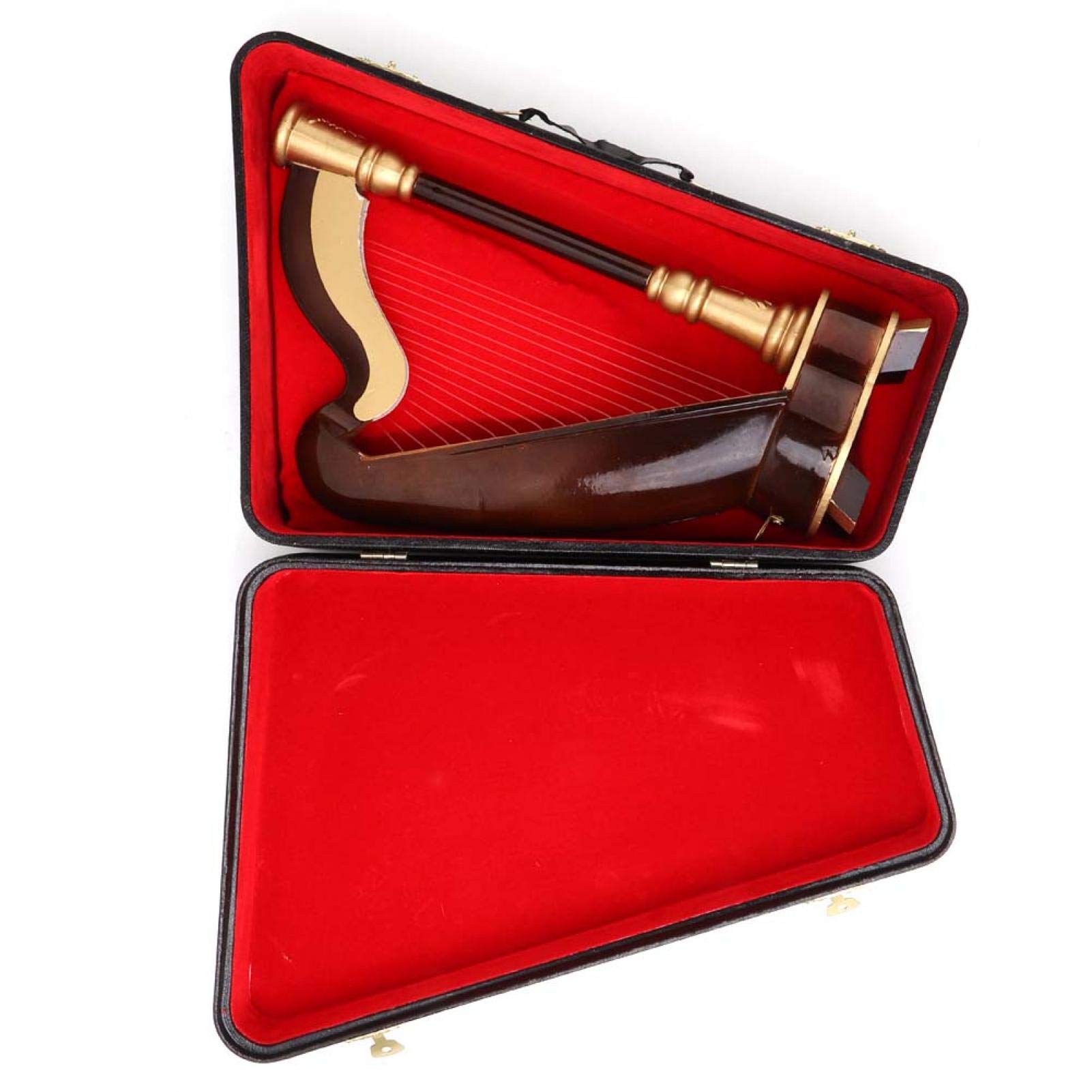 Harpe miniature, 25 cm modèle de harpe miniature Mini harpe en bois modèle d'instrument ornements d'instruments avec une boîte de rangement, pour idée de bureau à domicile