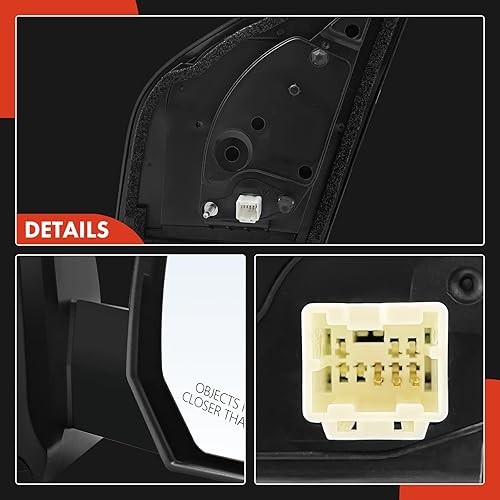 Miniatura 6 de A-Premium Par (2) espejos eléctricos para puerta del conductor y del pasajero, compatible con Nissan Sentra 2007-2012, espejo retrovisor exterior