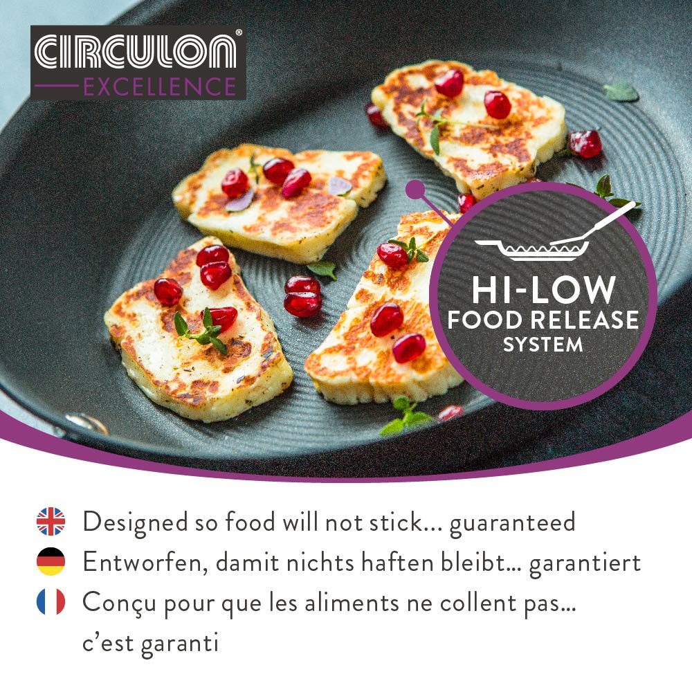Circulon Excellence 2-teiliges Bratpfanne Set 26/30 cm | 2X spülmaschinenfeste Induktionspfanne mit hochwertigem Pfanne Antihaft |Pfannen mit Griff aus Edelstahl