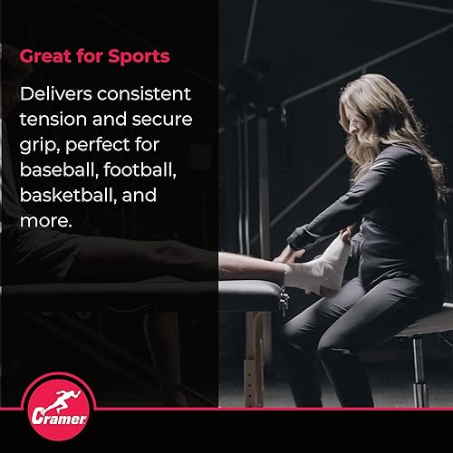 Miniatura 6 de Cramer 950 Cinta adhesiva premium, para atletismo, color blanco, para vendar tobillo, muñeca, y lesiones. Ayuda a proteger y prevenir lesiones.