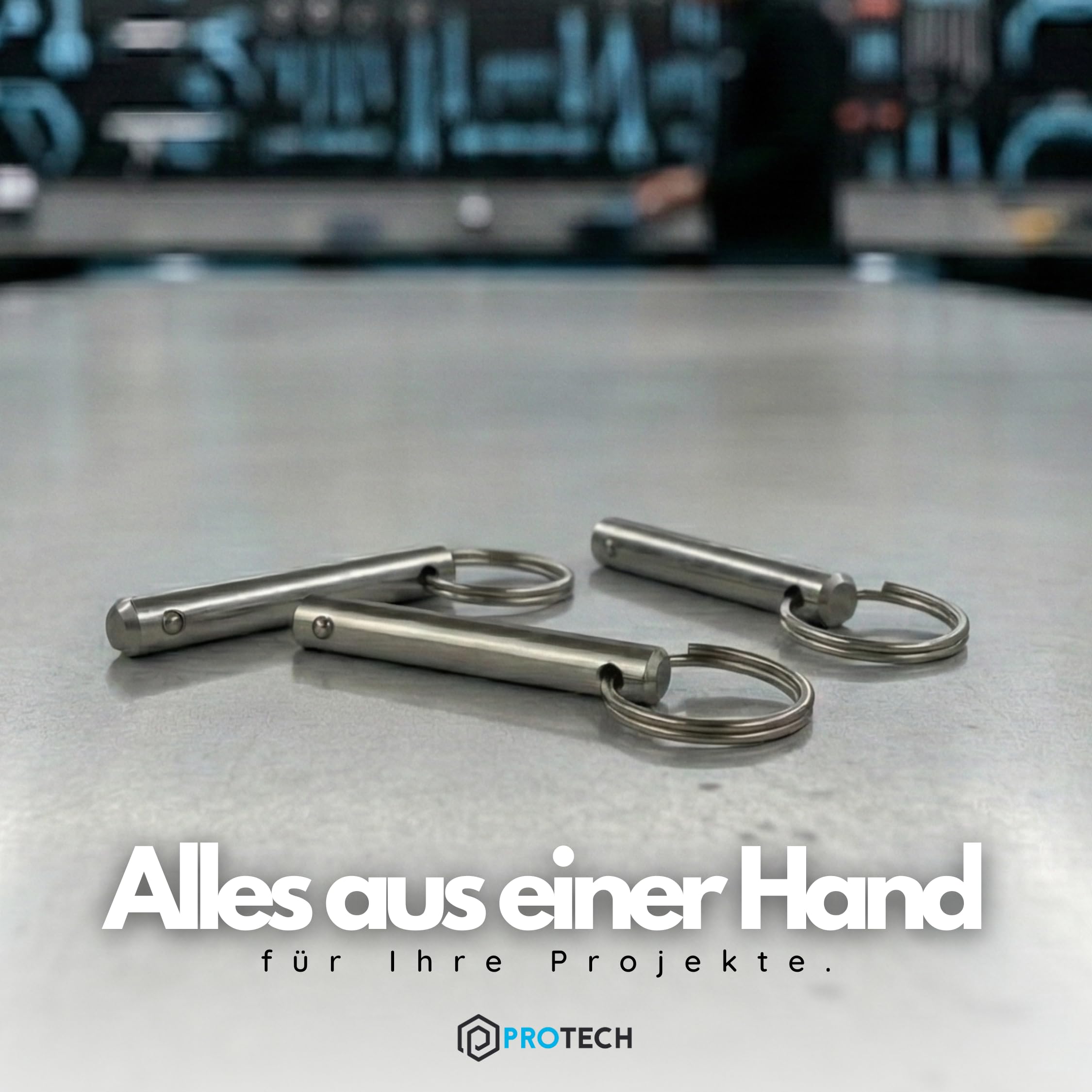 PROTECH 10 Stück Steckbolzen 5x28mm mit Kugelsicherung – Edelstahl A2 V2A – Sicherungsbolzen mit Ring – Schnellspannstift & Kugelsperrbolzen für Boot, Bimini & Maschinenbau