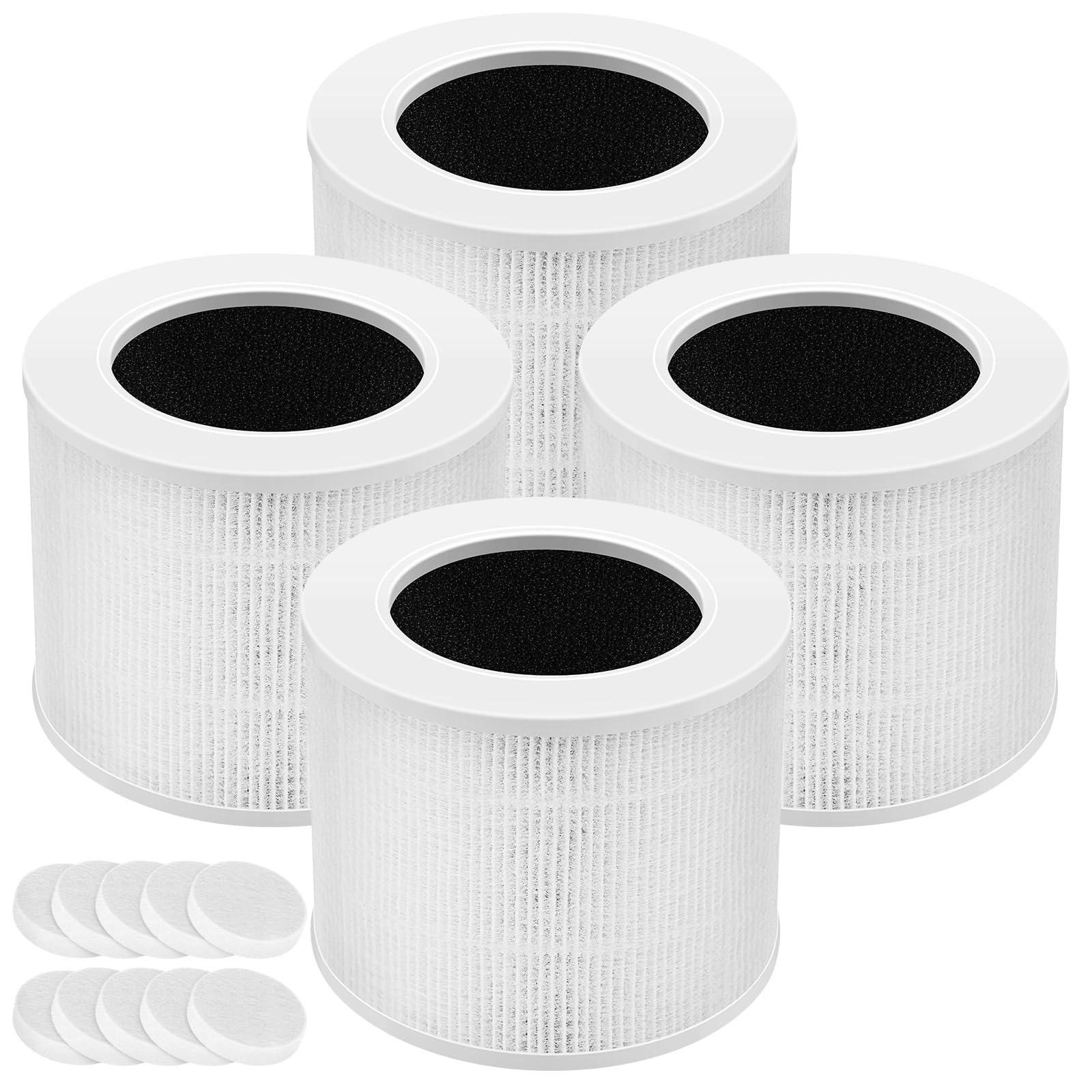 Core Mini Replacement Filter Compatible with LEVOIT Core Mini Air Purifier,Core Mini-P, Replace Part #Core Mini-RF, 4 Filter & 10 Fragrance Sponge