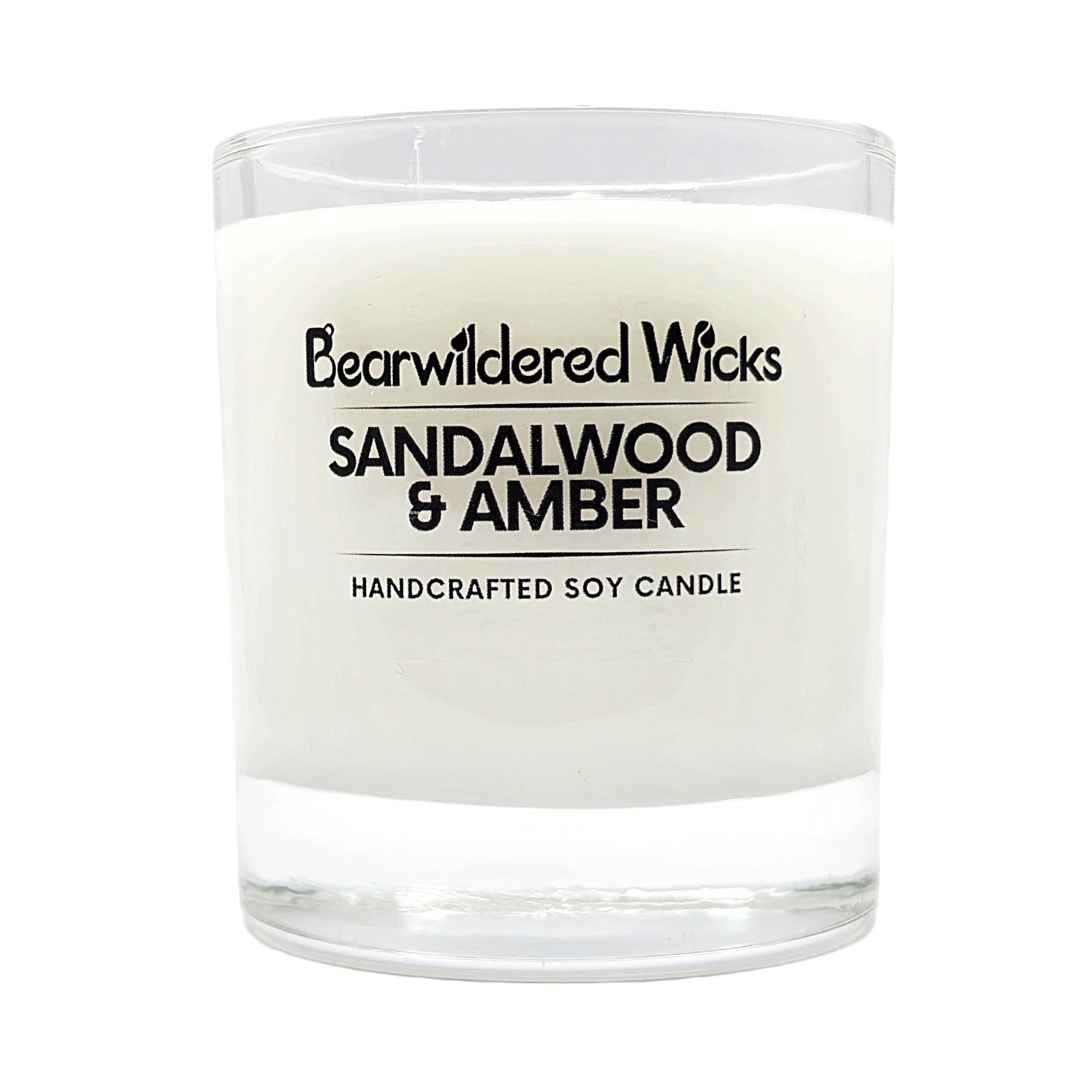 Sandalwood & Amber (White) Scented Candle | Hand-Poured Soy Wax | 45 Hour Burn Time | Handmade in Scotland โ image 1