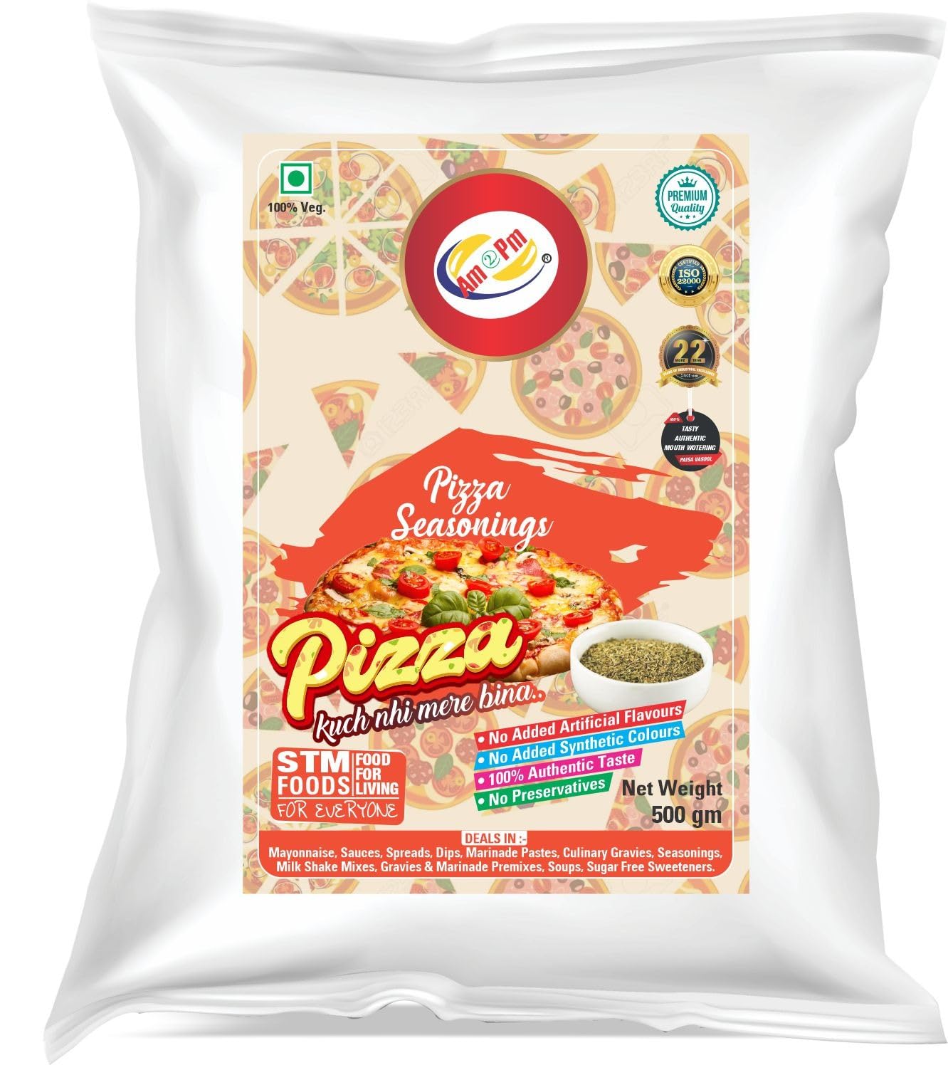Am 2 Pm - Pizza Seasoning 500gm, Italian Spice Blend for Pizza, Pasta Premium Herbs and Spices Pizza and Pasta