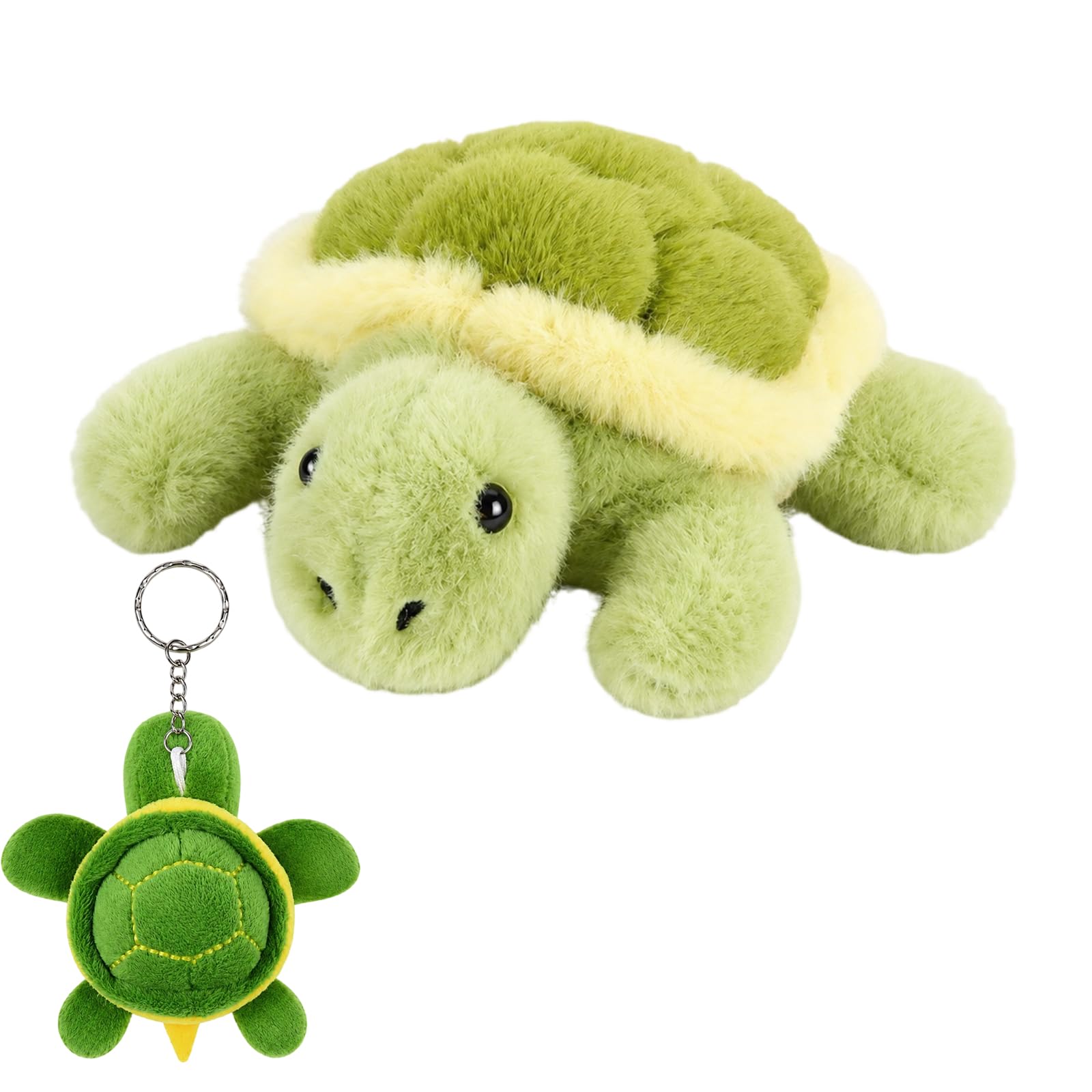 Turtle Plush, 2 Pcs Soft Fabric Animals Ornament with Portable Attachment Option, Comforting Bedtime Companion for Adults, Marine Life Theme Accent, Ideal Gift for Daily Relaxation and Home Decor