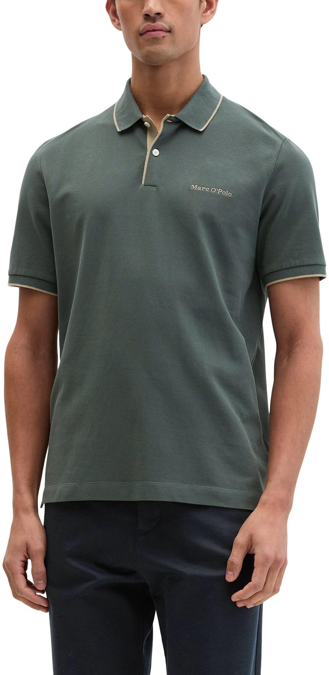 Marc OߴPolo Herren Kurzarm-Poloshirt mit Waffelstruktur Regular Fit