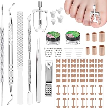 Joycabin Ingrown Toenail Removal Kit, Ingrown Toenail Treatment, Toenail Correction Patch, Ingrown Toenail Correction for Nail Fungus Foot Care Nail Clippers Set for Ingrown Toenails | Nail fungus foot care set with correction patches and accessories for the care of ingrown toenails for regular foot care