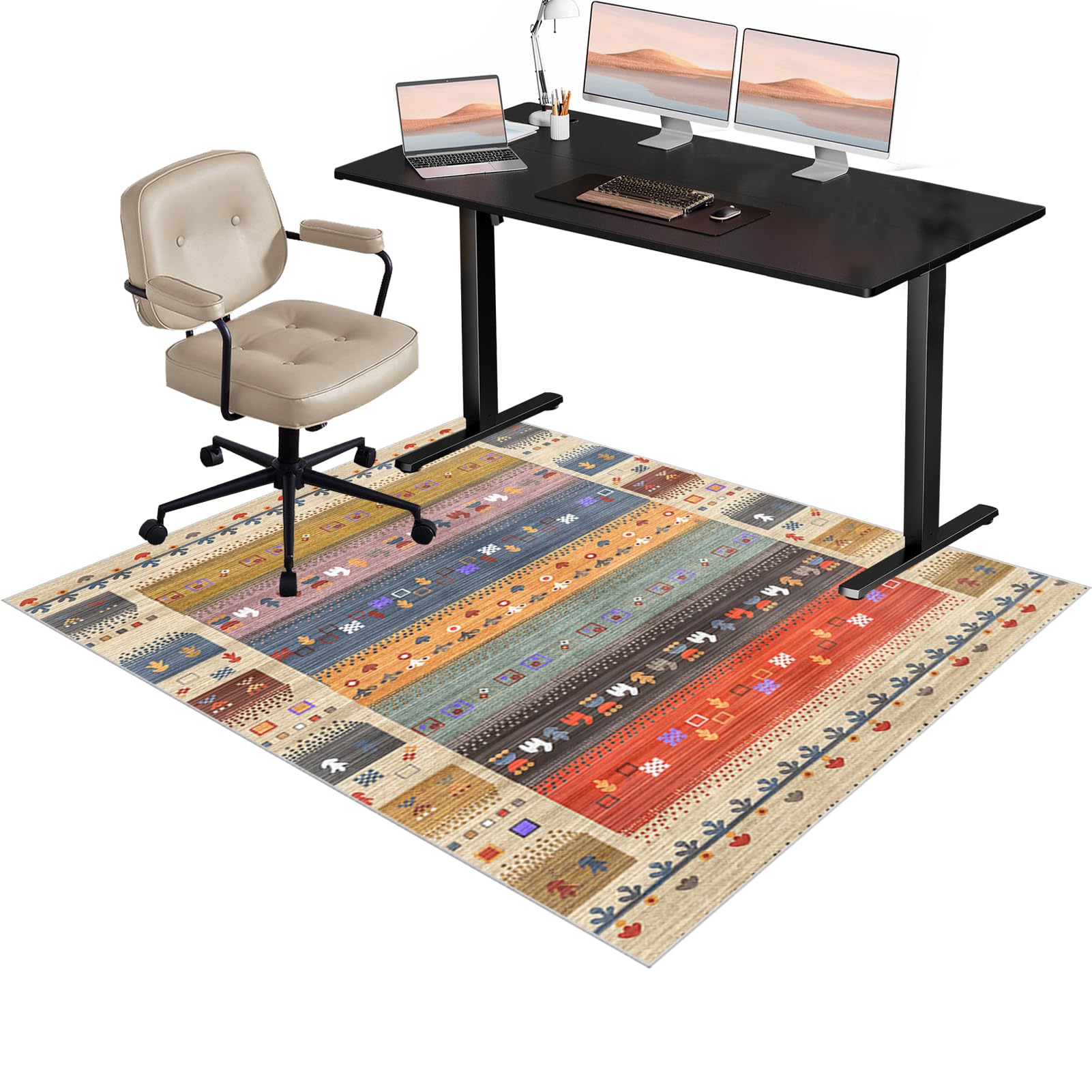 Office Gaming Chair Mat for Hardwood Floor, Non-Slip Floor Mat For Home Office Gaming Room, Office Chair Mat for Carpet Floors, Carpet Floor Protector 170 x 190 cm, Desk Chair Mat for Rolling Chair