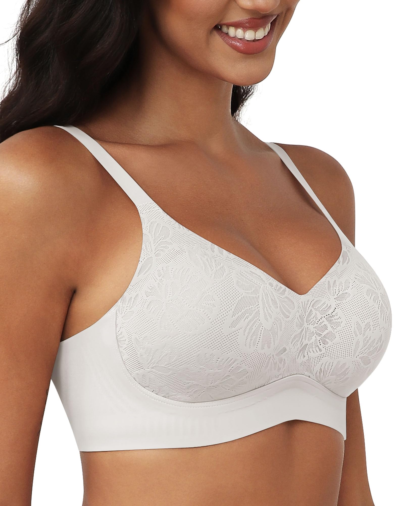 As Fairy Bras for Women Lace V Neck Seamless Wireless No Underwire Supportive Pushup Brasieres Comfortable T Shirt Bra