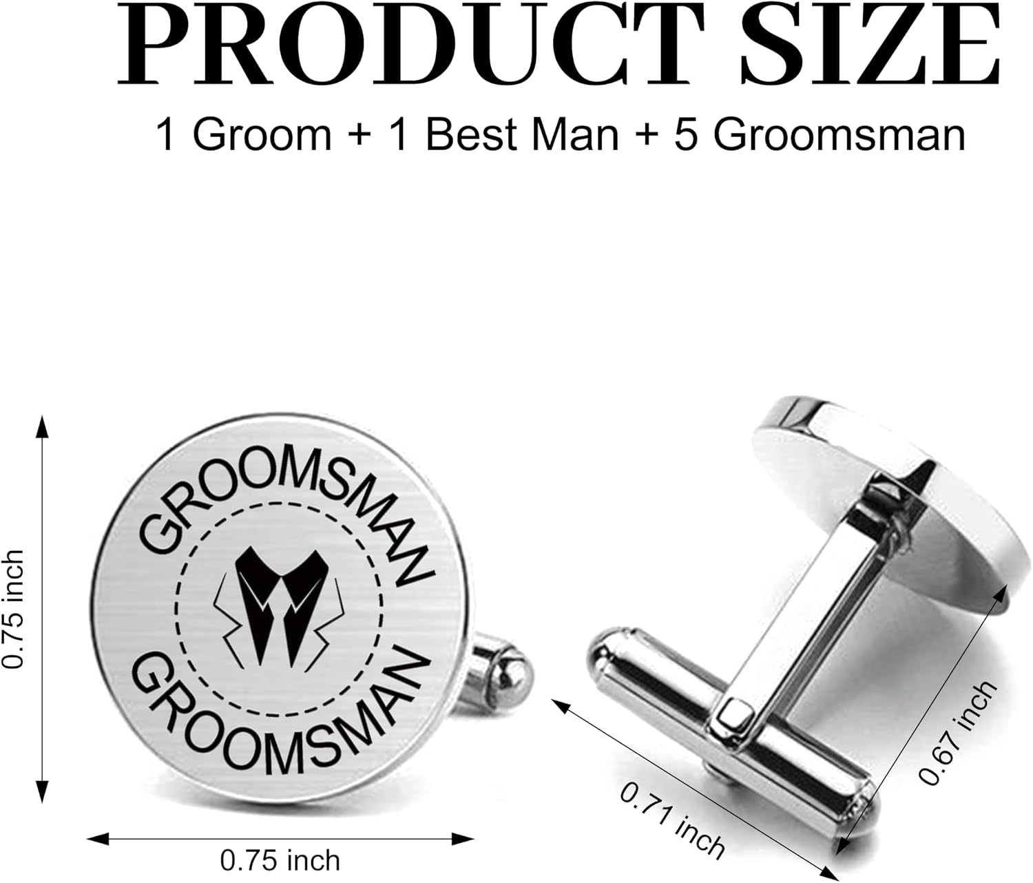 LADY & HOME Cufflinks for Men, Stainless Steel Tuxedo Shirt Cuff links with Gift Box, Gifts for Groom Groomsman Husband Father