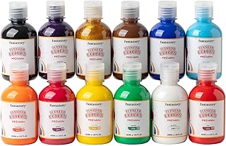 Fantastory Tempera Paint for Kids 12 Colors (8.4 oz Each) Washable Tempera Paint, Kids Poster Paint Sponge Painting, Non-Toxic Kids Paint Finger Paints Hand Paints Bottles Gifts