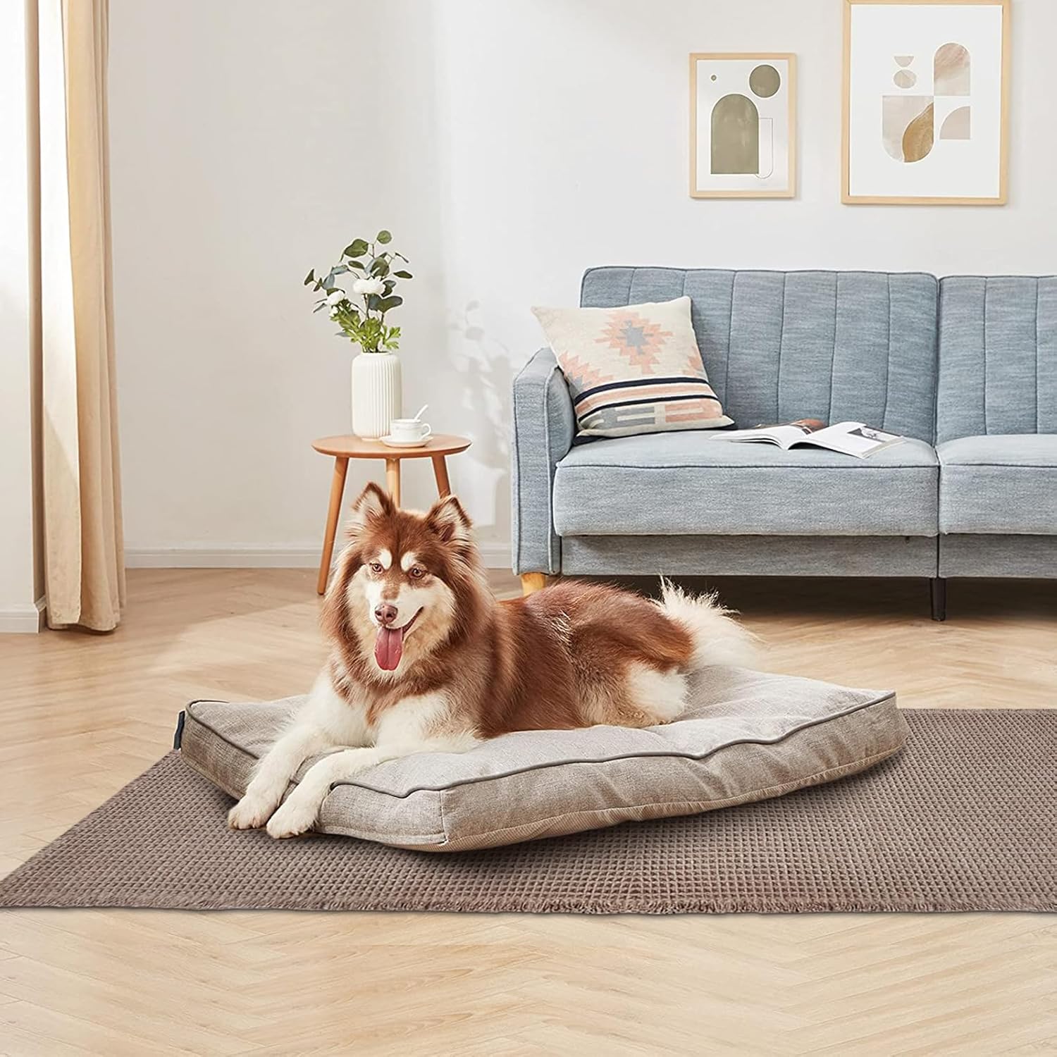 ZALL Tan Waffle Bath Mat,Super Absorbent Non Slip Long Bathroom Runner Rug,Brown 24X72inch,Machine Washable Ultra Soft Floor Mats