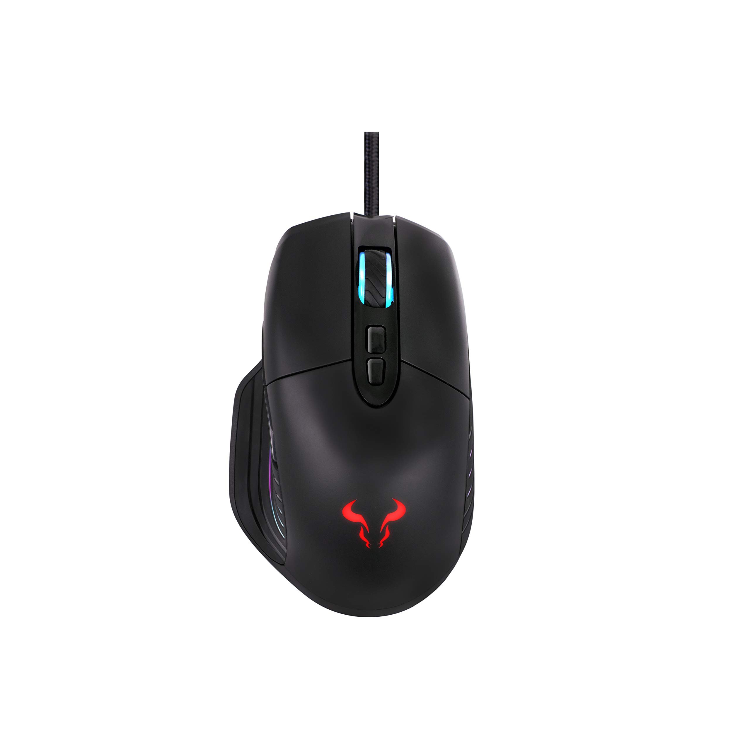 Rio Nadix RGB Gaming Mouse, 10000 dpi, Siete Botones programables, 100 Hz, Omron, iluminación LED RGB, Cable Trenzado sin enredos, garantía de Dos años