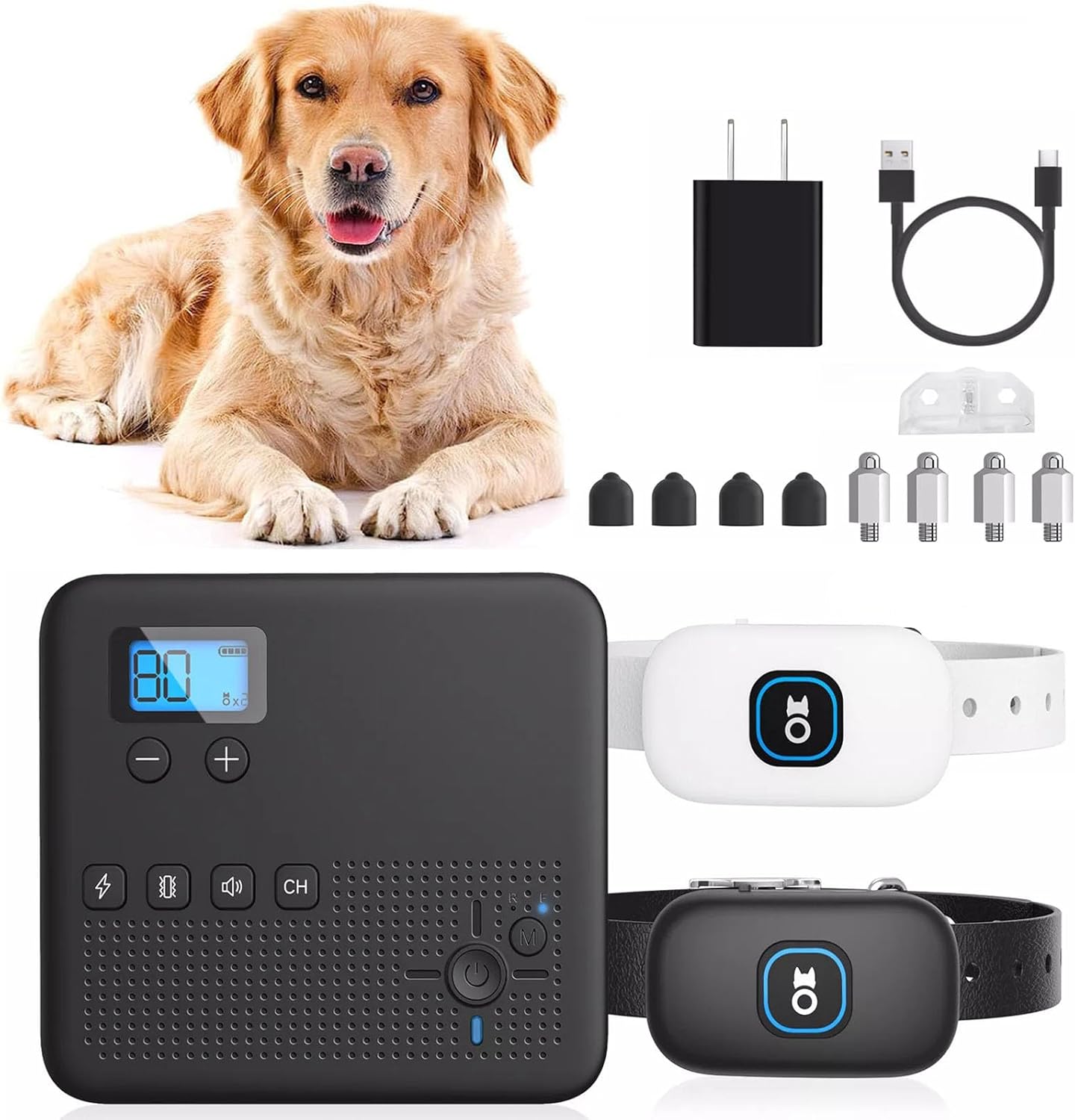 Wireless Dog Fence, Pet Boundary Containment System, Rechargeable Waterproof Training Collar Receiver, Vibrate/Shock Dog Fence, Safe Effective, Electric Pet Fence for Stubborn Dogs,for2dogs
