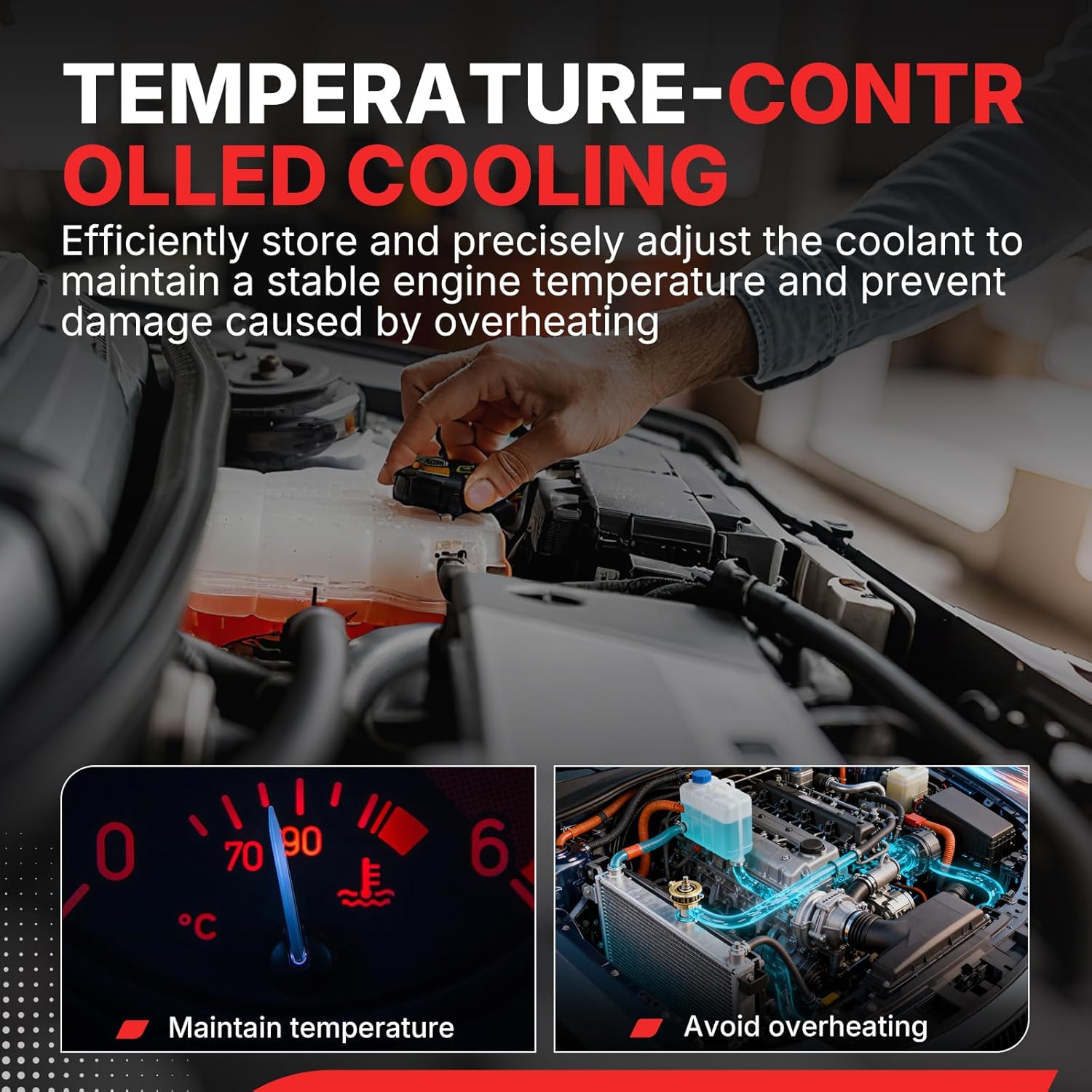 603-5201 Engine Coolant Expansion Reservoir Overflow Tank for Freightliner Columbia 2010-2014, Century Class 2001-2007, Coronado 2010-2015, Replace Parts S-20397 0520529000 0523045000 0523045001