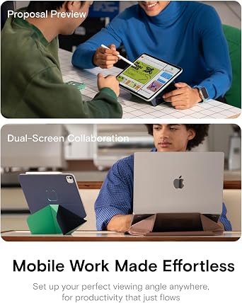 MOFT Dynamic Folio Case for iPad Pro 13-inch(M5 2025/M4 2024), Slim Magnetic Stand Case with 20+ Viewing Angles, Auto Wake/Sleep, Ultra Thin, Cement x Sapphire