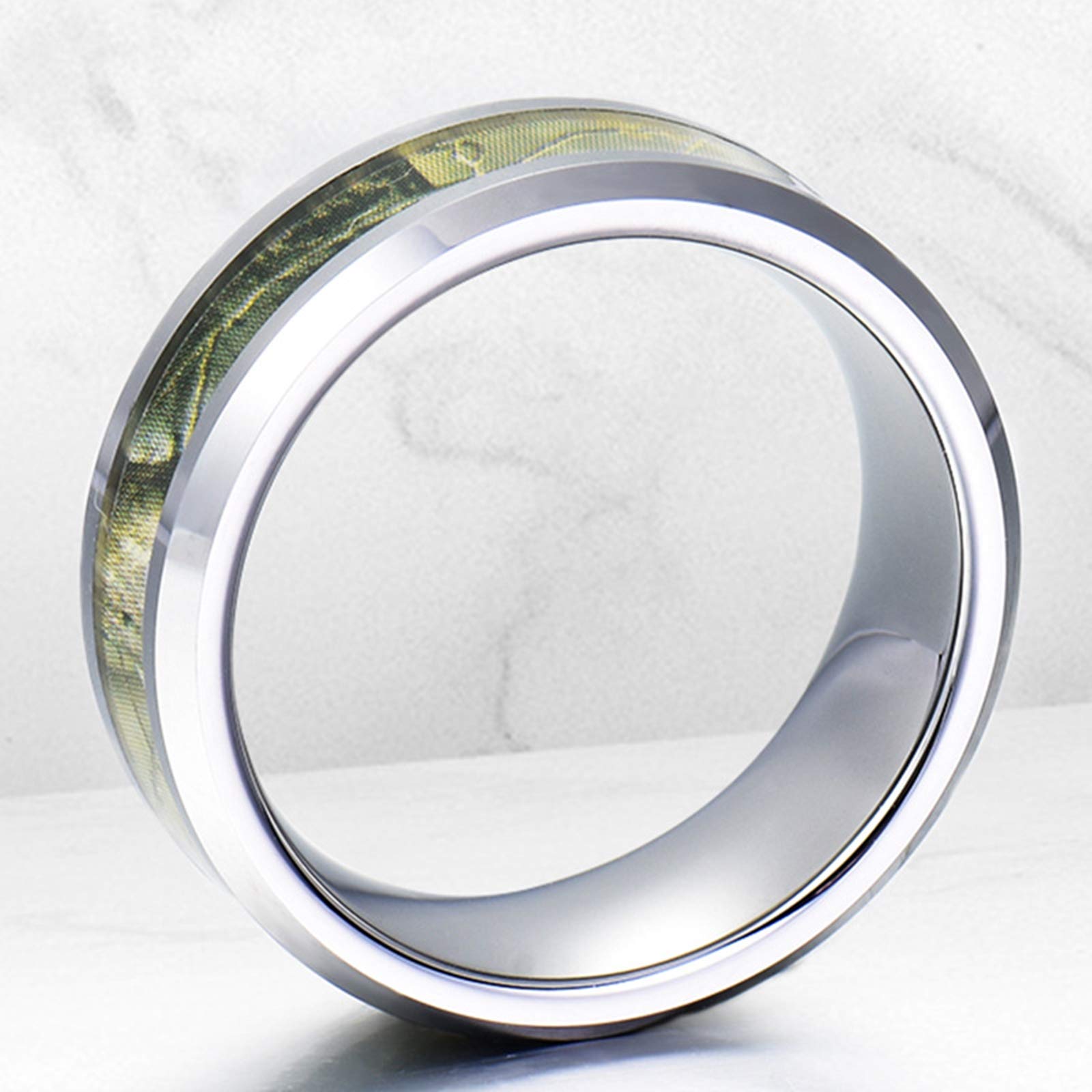 Gualiy Collar personalizado para parejas, collar de tungsteno de 8 mm, anillo de plata con patrón de rama colgante