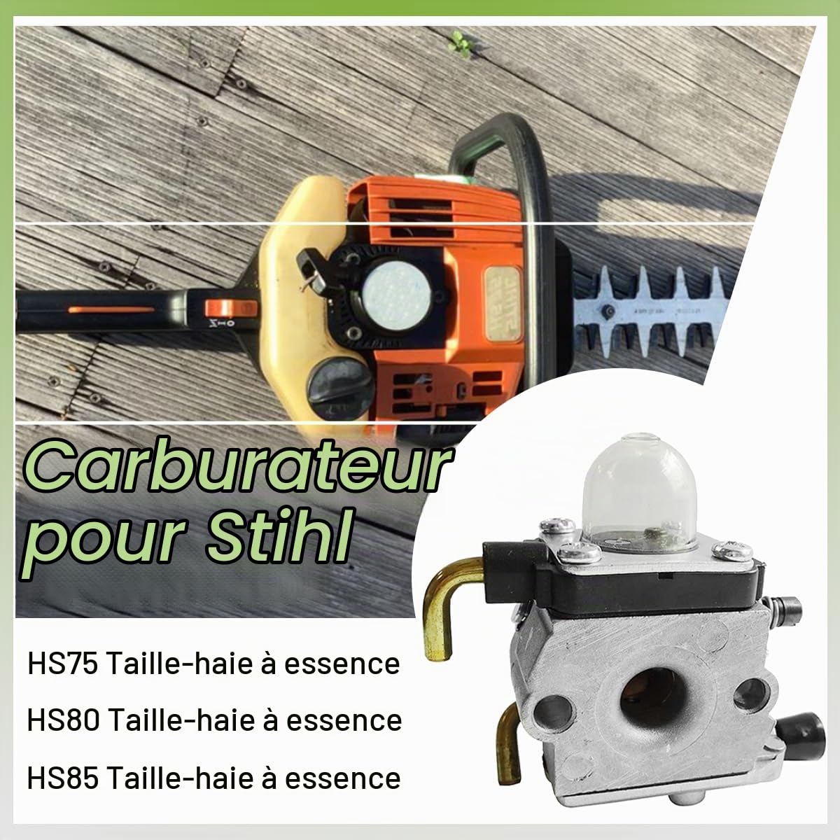 ZAMDOE Carburateur pour Stihl HS75, HS80, HS85 Taille-Haies débroussailleuse Moteurs Carburateur pour ZAMA C1Q-S42 et C1Q-S42C 4226 120 0604 Pièce de Rechange
