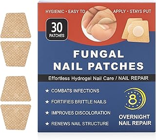 Nighttime Nail Patches - 30 Pcs Extra Strength Fungal Nail Renewal Patches for Fast-Acting, 8-Hour Overnight Repair of Damaged Foot Nails for Men and Women, Supports Healthy-Looking Nails