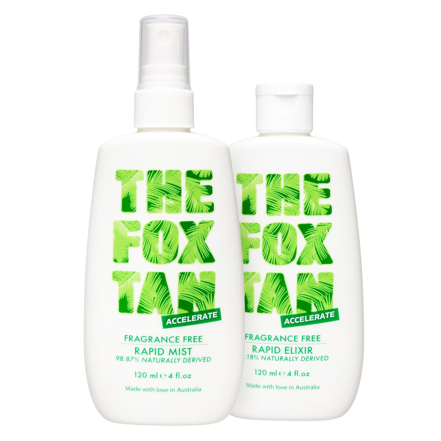 The Fox Tan Fragrance-Free Originals Bundle, Tanning Accelerators For Deeper Tans, Creates Flawless Tan Skin, Vegan & Cruelty-Free, 120mL (2 Products)