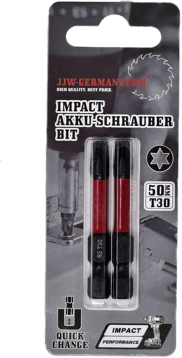 Impact Cordless Screwdriver Bits T10 / T15 / T20 / T25 / T27 / T30 and T 40 x 50 mm Long (Impact Torx T 30 x 50 mm)