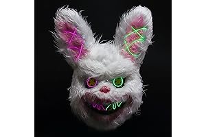 Halloween Scary Rabbit Mask -Bloody Bunny Plush Animal Headgear