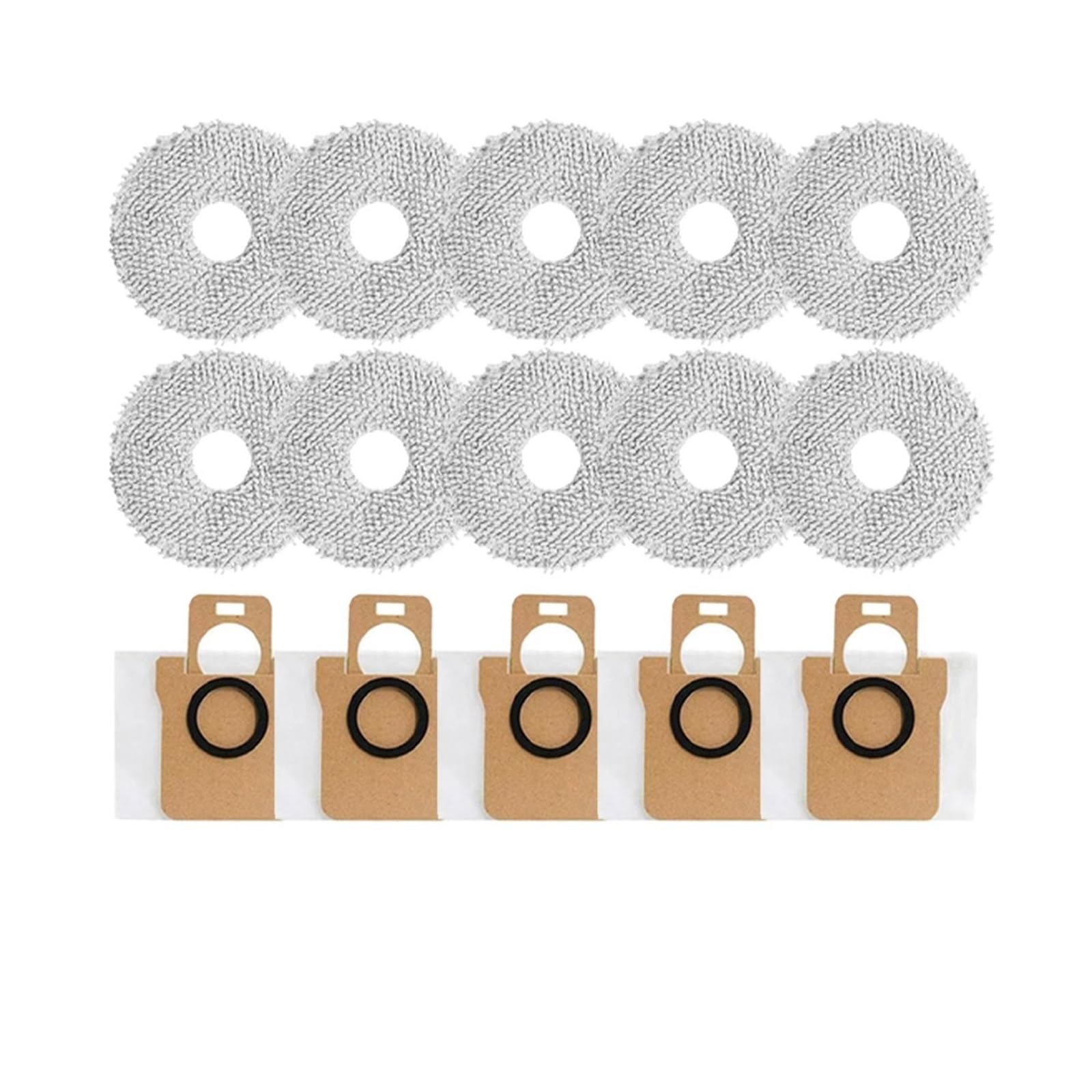 Kompatybilny z akcesoriami do robota odkurzającego Xiaomi X20+/X20 Plus Szczotka rolkowa Szczotka boczna Filtr Nakładki na mopa Worki na kurz Części zamienne(5bags10mops)