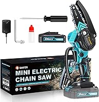 Saker Mini Chainsaw Cordless 4-Inch Portable Electric Handheld Chainsaw for Pruning Tree Branches, Gardening, Yard Work & Gifts