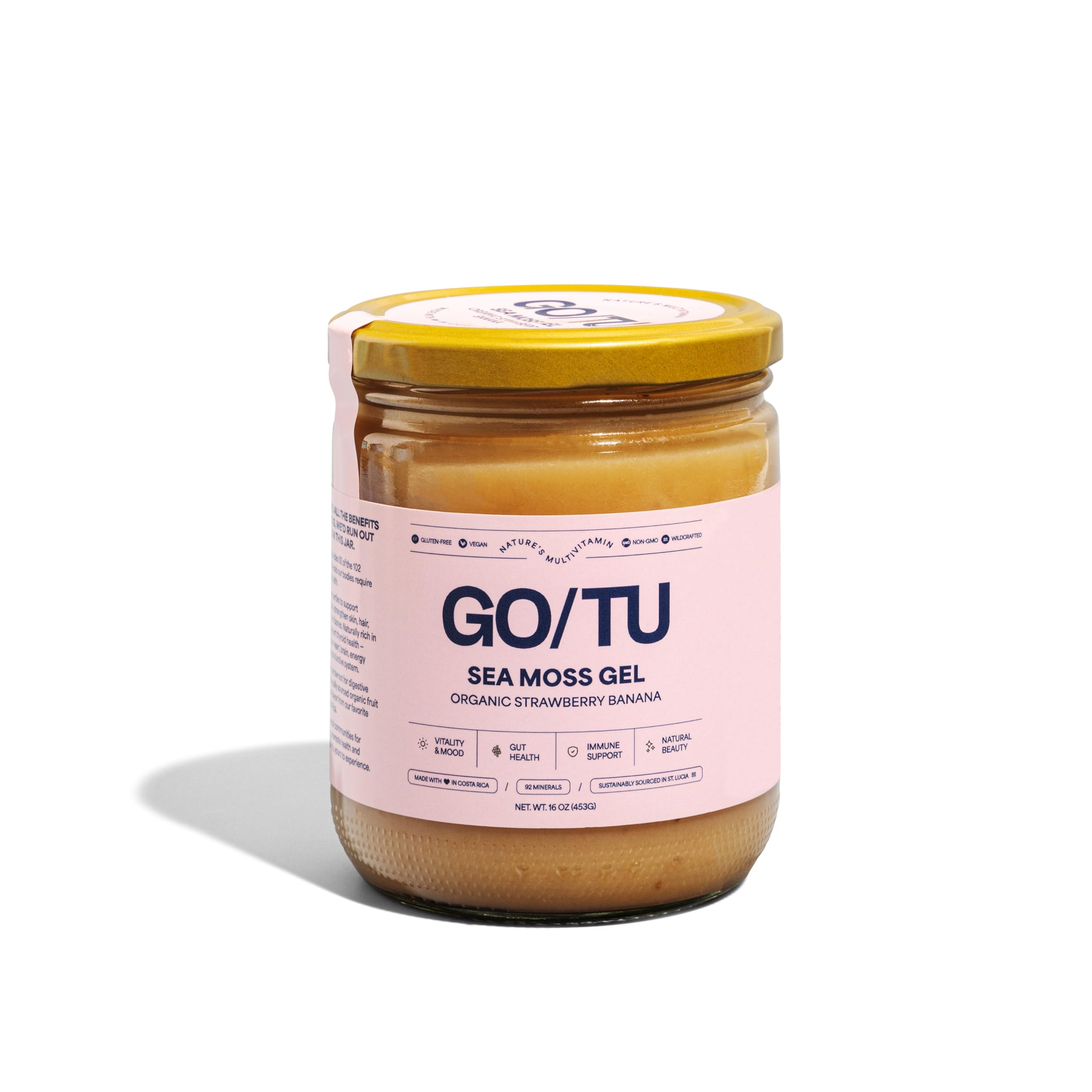 GO/TU Sea Moss Gel – 16oz Strawberry Banana | Pure, Shelf-Stable Superfood | Nature’s Multivitamin Strawberry & Banana 16 Ounce (Pack of 1)