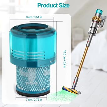 TOPALL Vacuum Filter for Dyson V15,HEPA Filter Replacement,Vacuum Accessories,Compatible with Dyson V15 Detect,V15s, Replaces Part #970013-02 (2 P)