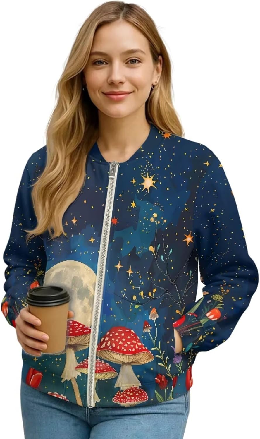 Womens Jacket Athletic Casual Womens Full Zip Jacket with Pockets 2025 Ladies Long Sleeve Outwear