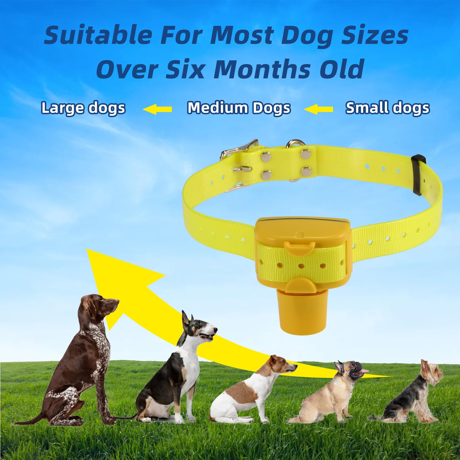 Aoresac Collar de Entrenamiento para Perros, Collar de 8 Sonidos con Control Remoto para Perros, Rango Control 1000 M, Sensibilidad y Volumen Ajustables, con Interruptor